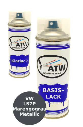 Autolack für VW LS7P Marengograu Metallic +400ml Klarlack Set